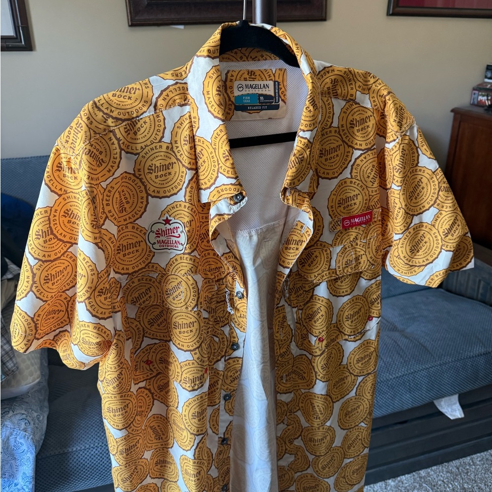 Magellan Outdoors Yellow Casual Button Down Shirt